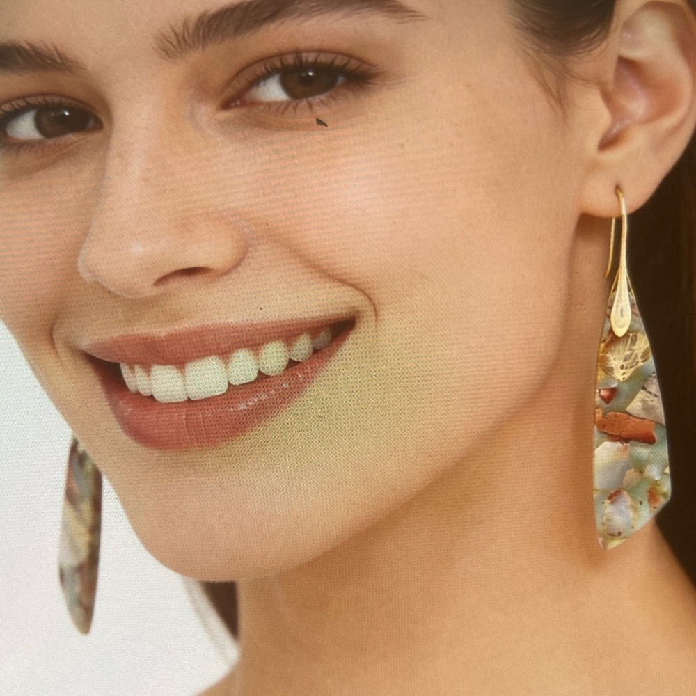 Chic Gold and Multicolor Dangle Earrings